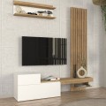 Dumont Megapap melamine tv unit in white - sepet oak color 180x36,8x200cm.