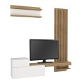Dumont Megapap melamine tv unit in white - sepet oak color 180x36,8x200cm.
