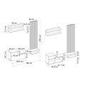Dumont Megapap melamine tv unit in white - sepet oak color 180x36,8x200cm.
