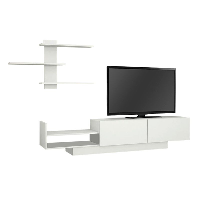 Egemen Megapap melamine TV unit in white color 180x32x40cm
