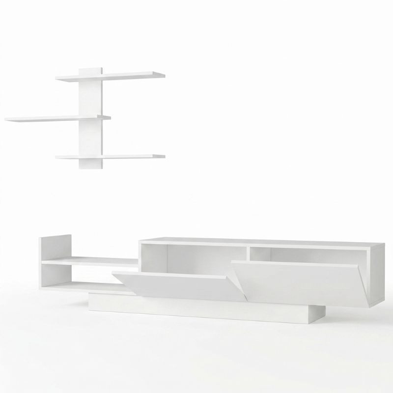 Egemen Megapap melamine TV unit in white color 180x32x40cm