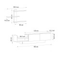 Egemen Megapap melamine TV unit in white color 180x32x40cm