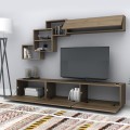 Free Megapap melamine TV unit in walnut color 210x35x38cm.