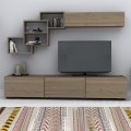 Free Megapap melamine TV unit in walnut color 210x35x38cm.