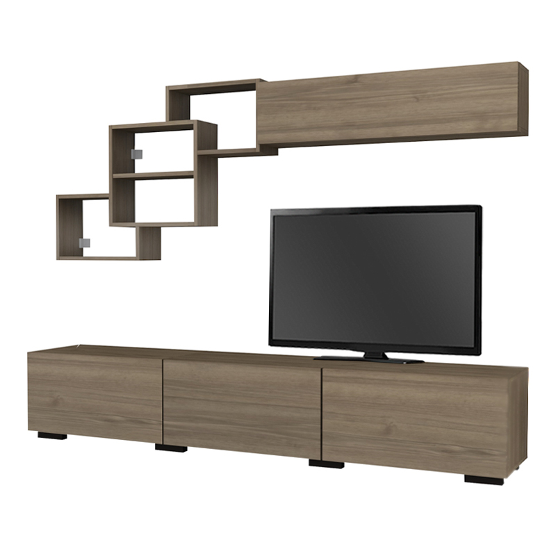 Free Megapap melamine TV unit in walnut color 210x35x38cm.