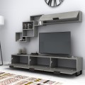 Heydar Megapap melamine TV unit in concrete grey color 210x35x40cm.