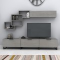 Heydar Megapap melamine TV unit in concrete grey color 210x35x40cm.