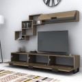 Heydar Megapap melamine TV unit in walnut color 210x35x40cm.