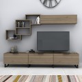 Heydar Megapap melamine TV unit in walnut color 210x35x40cm.