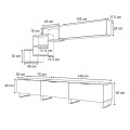 Heydar Megapap melamine TV unit in walnut color 210x35x40cm.