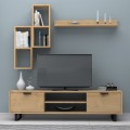 Lonsa Megapap melamine TV unit in oak color 160x35x40cm.