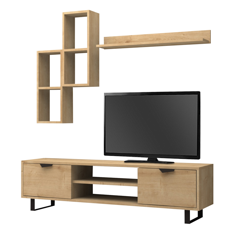 Lonsa Megapap melamine TV unit in oak color 160x35x40cm.