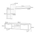 Lonsa Megapap melamine TV unit in oak color 160x35x40cm.