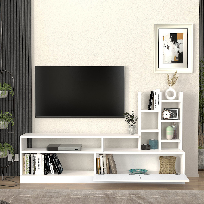 Σύνθεση τηλεόρασης Pesaro Megapap χρώμα λευκό 165x25x91,3εκ.
