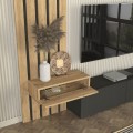 Rosaline Megapap melamine tv unit in anthracite - sepet oak color 183x31.3x196.9cm.