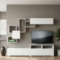 Stamatia Megapap melamine TV unit in white color 210x36,8x46,8cm.