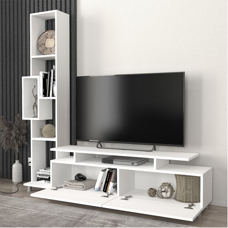 Σύνθεση τηλεόρασης Tulip Megapap χρώμα λευκό 160x29,5x160εκ.