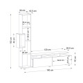 Σύνθεση τηλεόρασης Tulip Megapap χρώμα λευκό 160x29,5x160εκ.