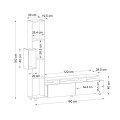 Tulip Megapap melamine TV unit in white - walnut color 160x29x160cm.