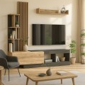 Vermont Megapap melamine tv unit in anthracite - sepet oak color 180x40x193.8cm.