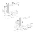 Vermont Megapap melamine tv unit in anthracite - sepet oak color 180x40x193.8cm.