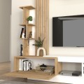 Vermont Megapap melamine tv unit in white - sepet oak color 180x40x193.8cm.