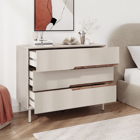 Arch Megapap melamine chest of drawers in sandstone color 98x40x78,5cm.