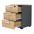 Venturo Megapap melamine office chest of drawers in anthracite - oak color 39x40x57cm.