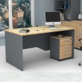 Venturo Megapap melamine office chest of drawers in anthracite - oak color 39x40x57cm.