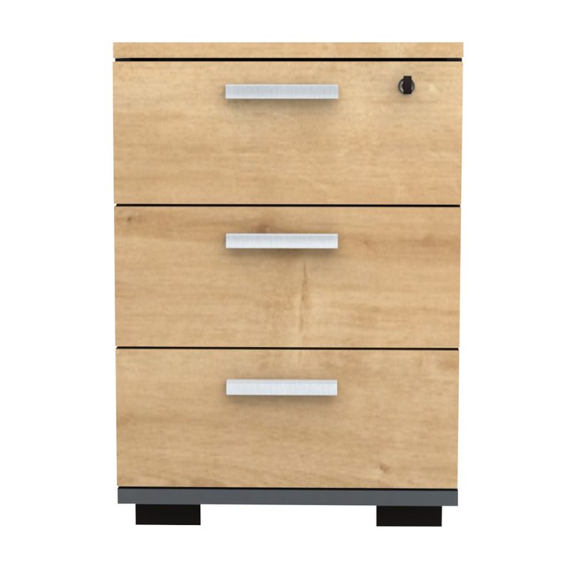 Venturo Megapap melamine office chest of drawers in anthracite - oak color 39x40x57cm.