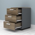 Venturo Megapap melamine office chest of drawers in anthracite - walnut color 39x40x57cm.