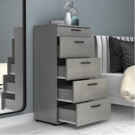 Helia Megapap melamine dresser in concrete grey color 60x44x108cm.