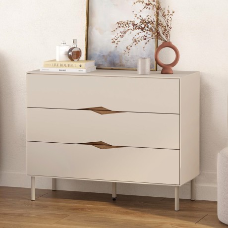 Marquise Megapap melamine chest of drawers in sandstone color 98x40x78,5cm.