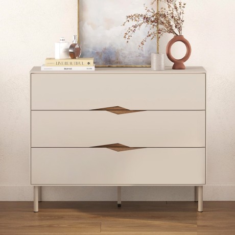 Marquise Megapap melamine chest of drawers in sandstone color 98x40x78,5cm.