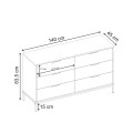Συρταριέρα Mars Megapap χρώμα καρυδί Ud 140x45x83,5εκ.