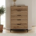 Mars Megapap melamine dresser in walnut Ud color 70x45x126.5cm.
