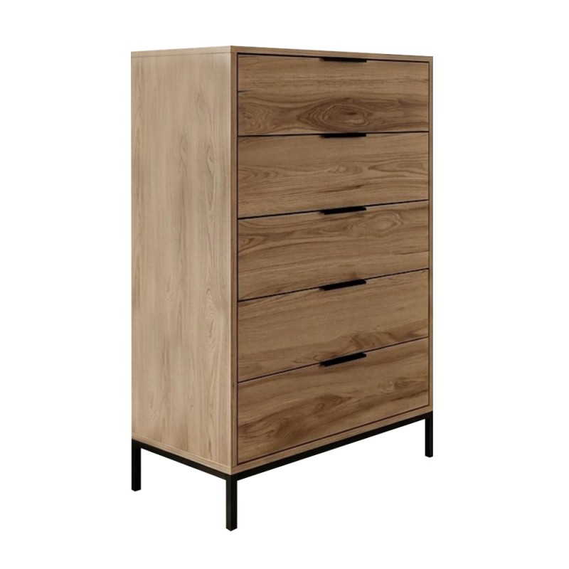 Mars Megapap melamine dresser in walnut Ud color 70x45x126.5cm.