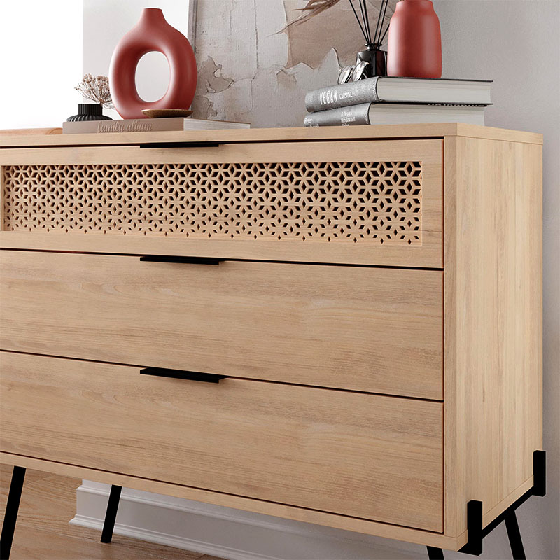 Συρταριέρα Naive Megapap χρώμα sapphire oak 93,1x40x83,1εκ.