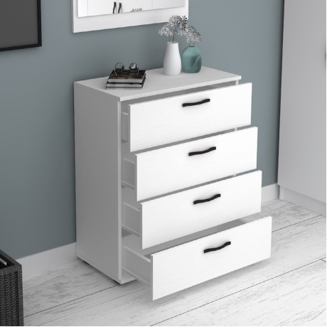 Velika Megapap melamine dresser in white color 73x44x96cm.