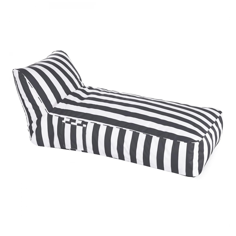 TACO MAX Lounge Bean Bag Striped White/Grey 100% waterproof