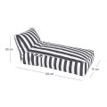 TACO MAX Lounge Bean Bag Striped White/Grey 100% waterproof