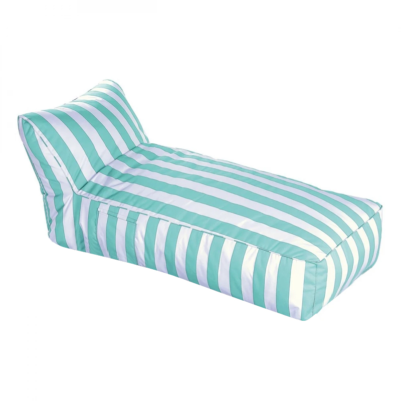TACO MAX Lounge Bean Bag Striped White/Turquoise 100% waterproof