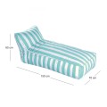 TACO MAX Lounge Bean Bag Striped White/Turquoise 100% waterproof