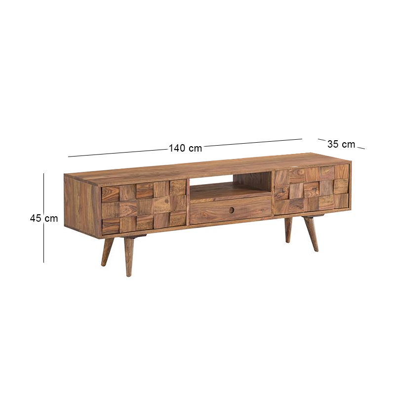 TEKA-W TV Board 140x35x45 Acacia Natural Finish