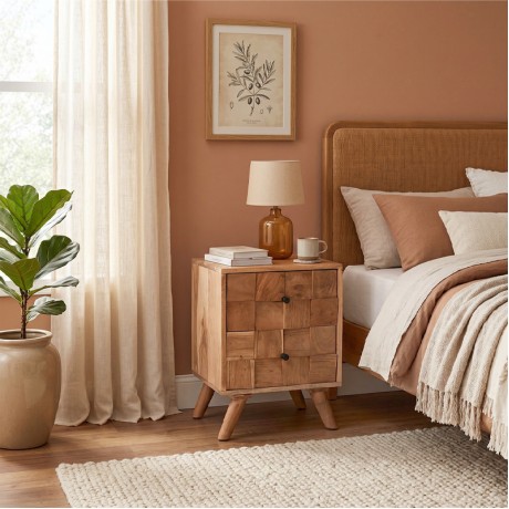 TEKA-W Bedside 40x35x55 Acacia Natural Finish