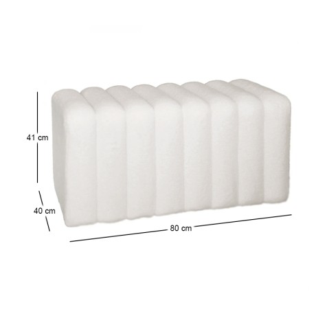 TOGO Stool Teddy Cream Fabric 80x40x41cm