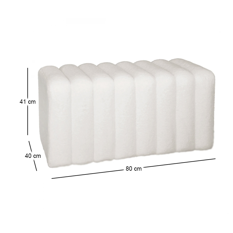 TOGO Stool Teddy Cream Fabric 80x40x41cm