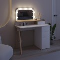 Avien Megapap melamine dressing table in white - oak color 105x51.1x131cm.