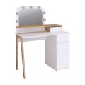 Avien Megapap melamine dressing table in white - oak color 105x51.1x131cm.