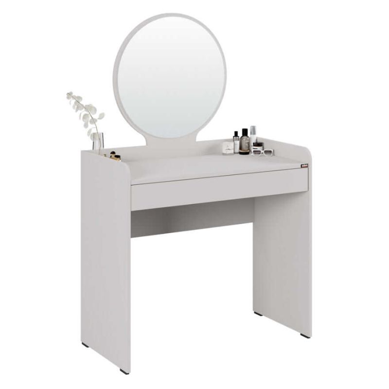 Curve Megapap melamine dressing table in white color 90x47x142cm.